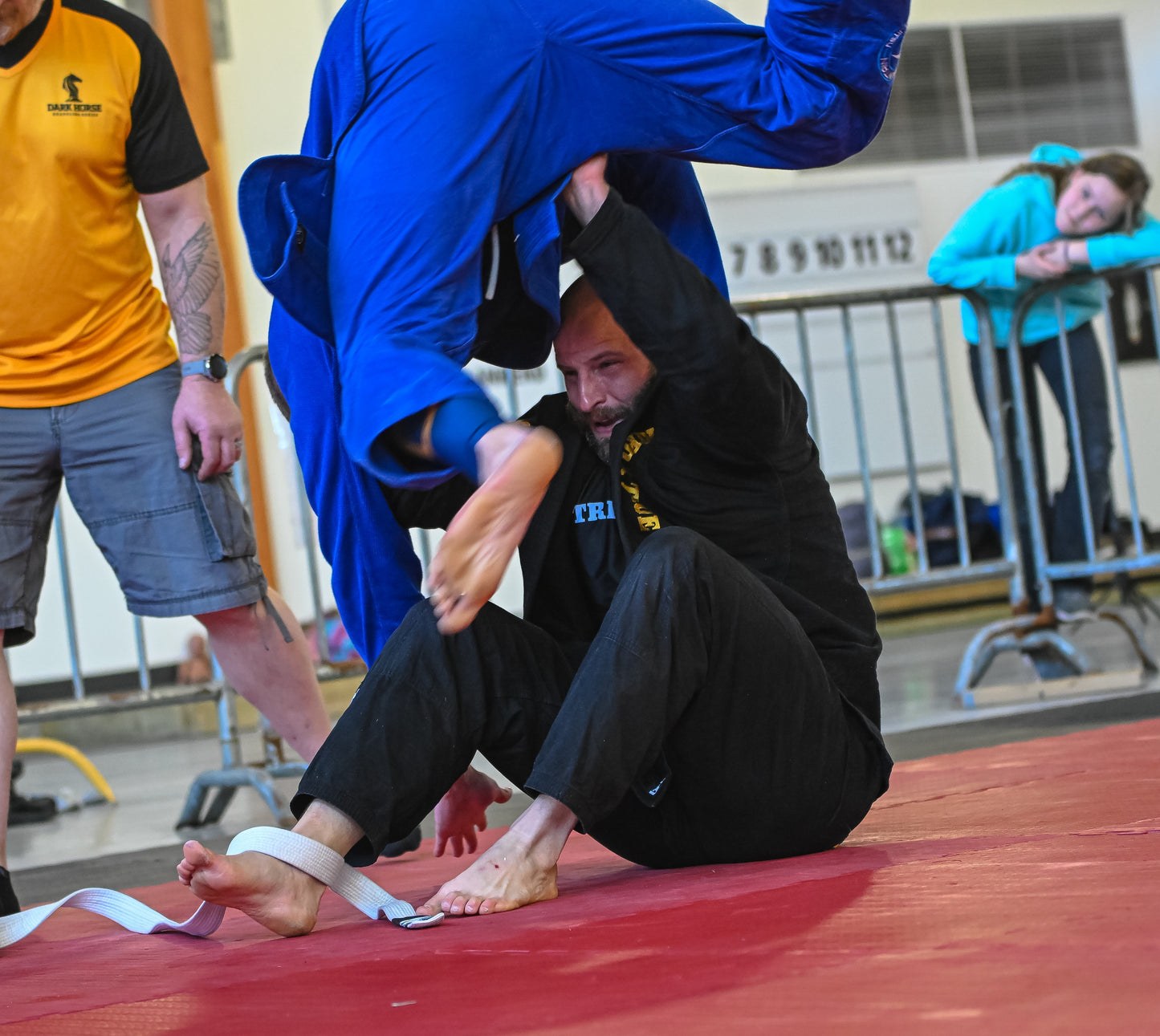 Black BJJ gi in competition