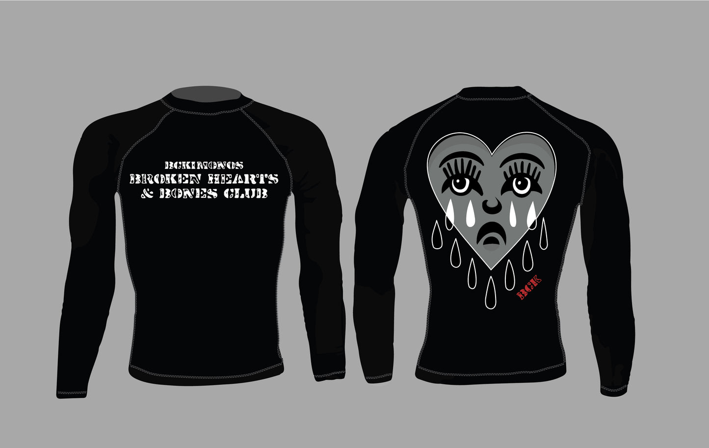 BJJ NoGi Grappling Rashguard: Broken Hearts & Bones Club