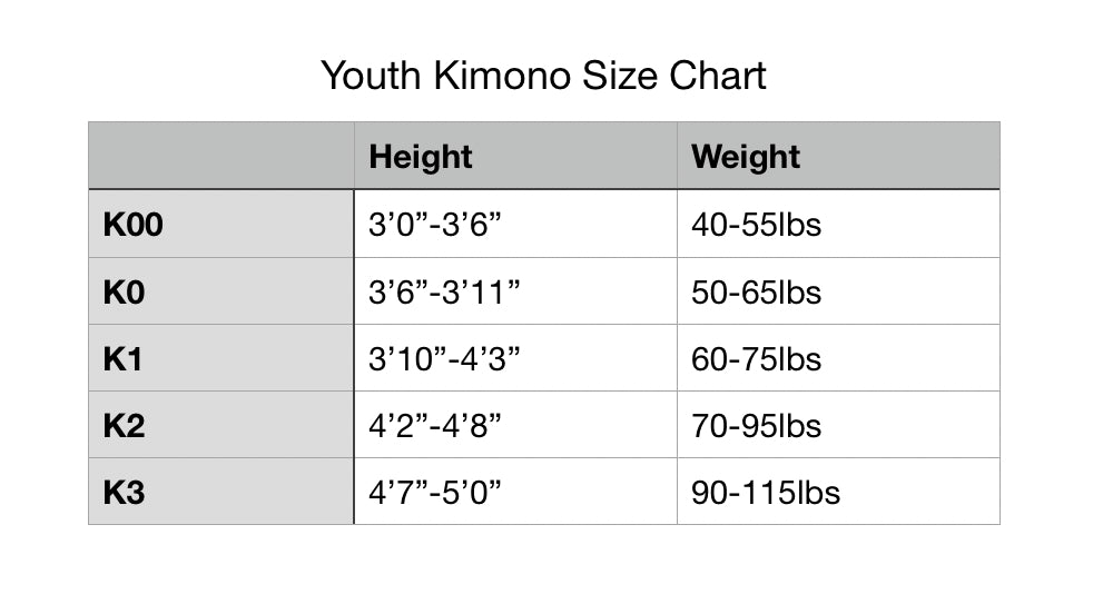 Brazilian Jiu Jitsu Gi Kids/ Youth Black Kimono