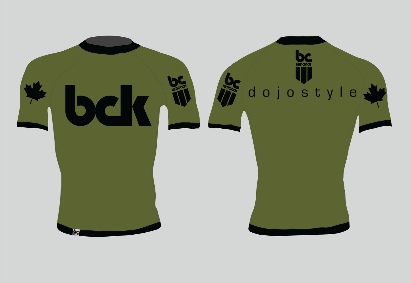BJJ NoGi Grappling Rash Guard: Green