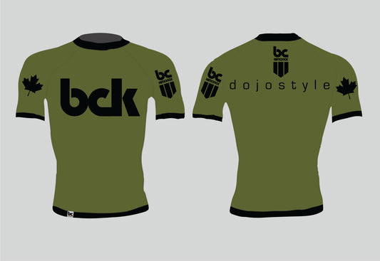 BJJ NoGi Grappling Rash Guard: Green