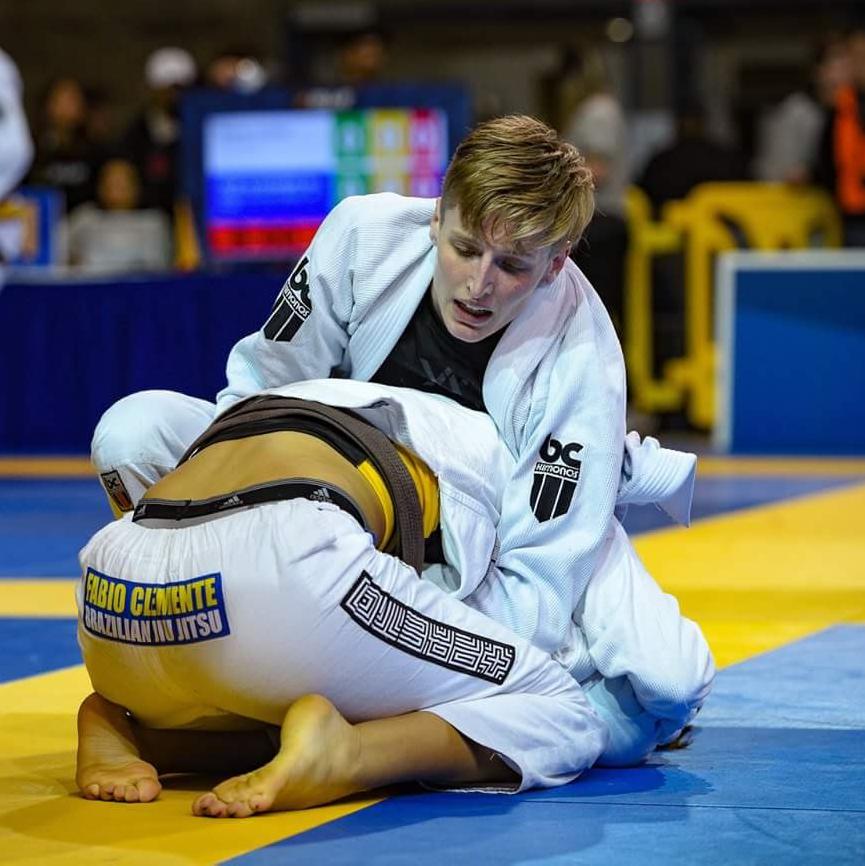 BCKimonos white BJJ kimono at international competition 