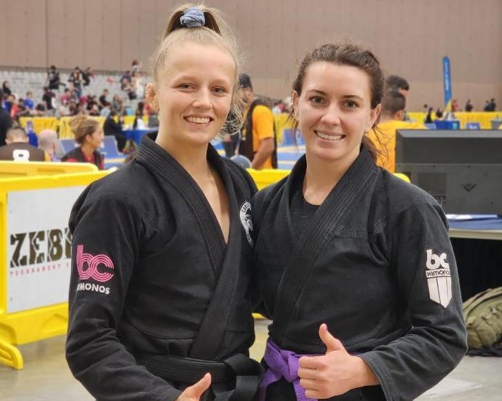 Black and Pink BCKimonos BJJ Gi in competition