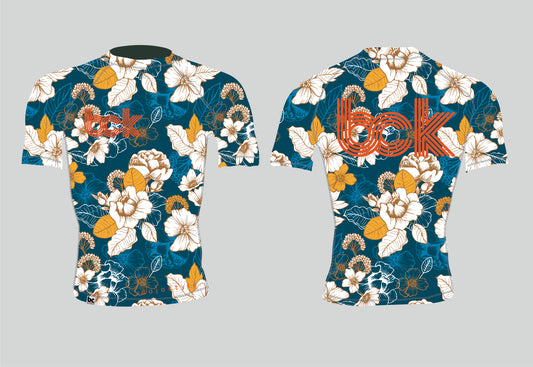 BJJ NoGI Grappling Rash Guard: Flowers V2