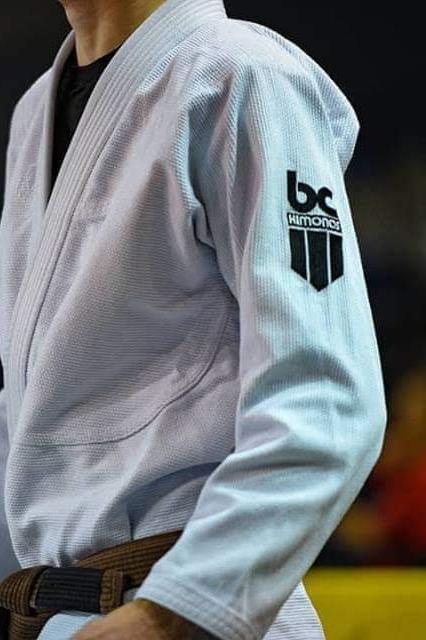 Side profile white Brazilian Jiu Jitsu gi