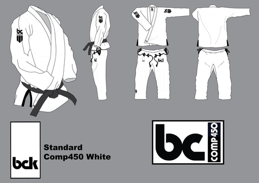White Brazilian Jiu Jitsu gi full mock up