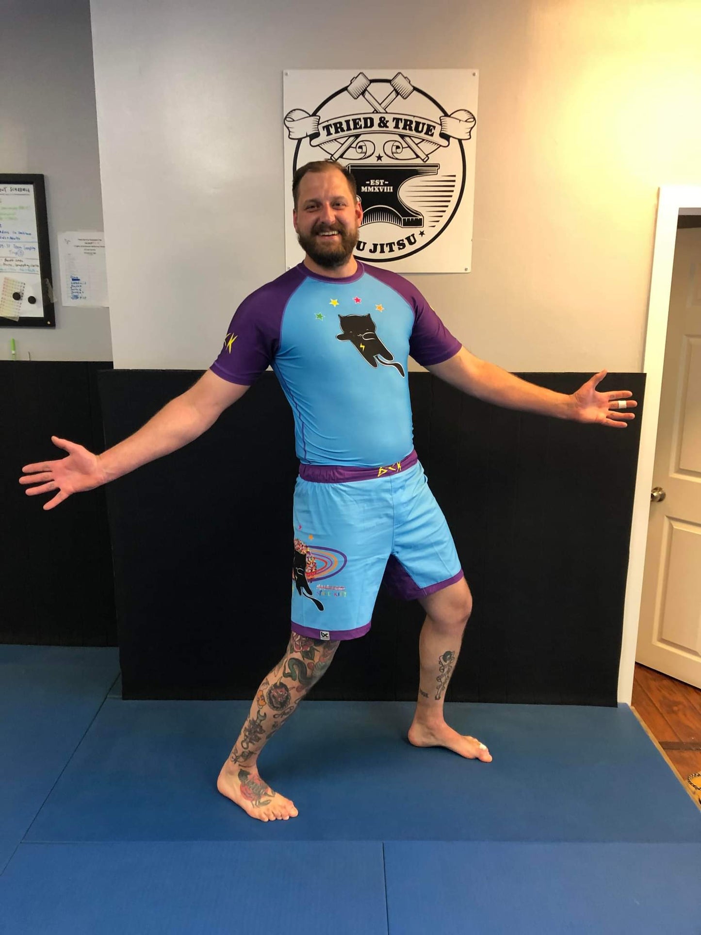 BJJ NoGi Grappling Short: Space Kitty